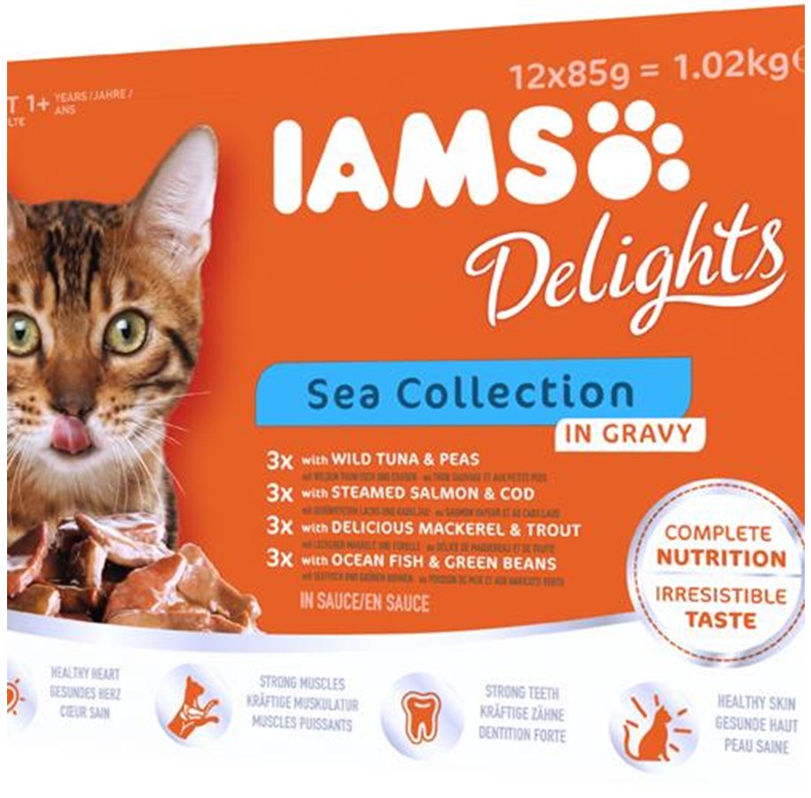 Katzen - Iams Cat Adult Sea collection in Gravy 12x85g - I550102