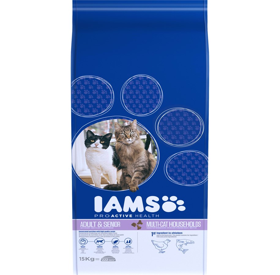 Katzen - Iams Adult Multicat - Chicken & Salmon 15kg - I311500