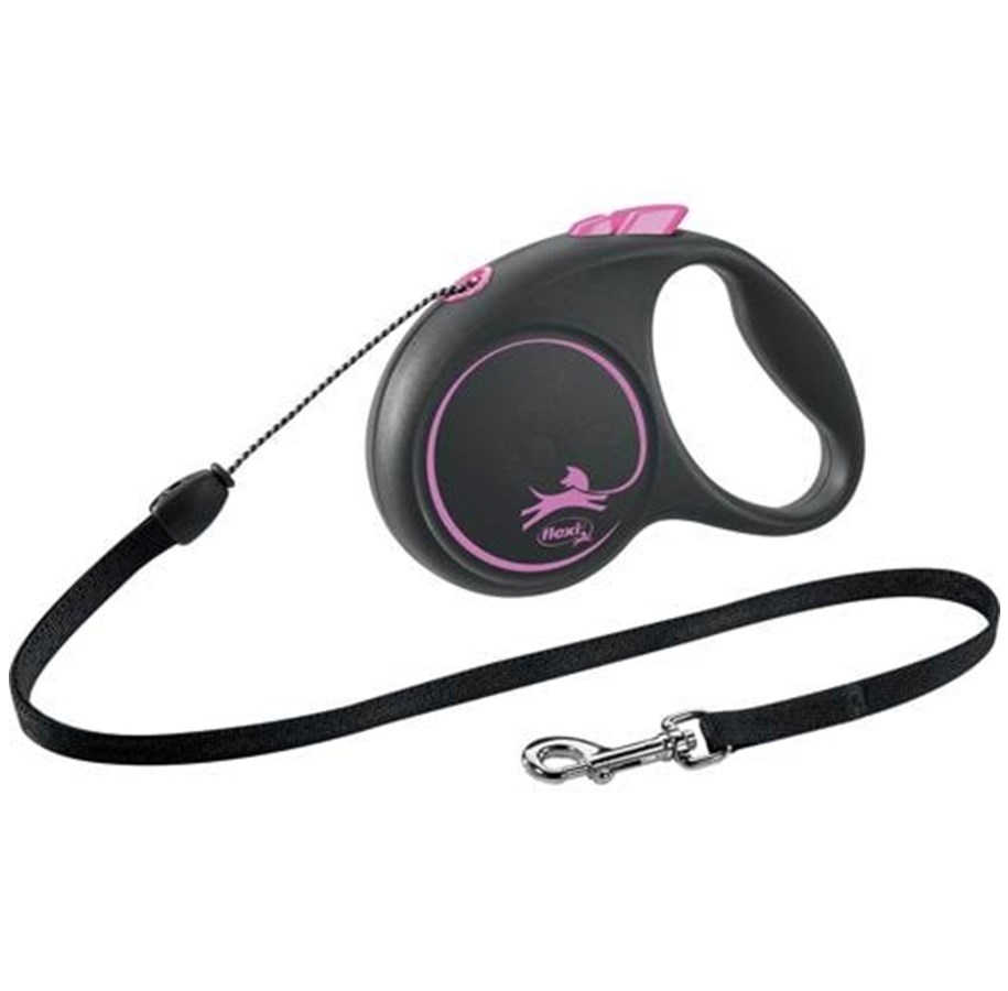 Hunde - Flexi Black Design S leash 5 m 12 kg pink - H78012P