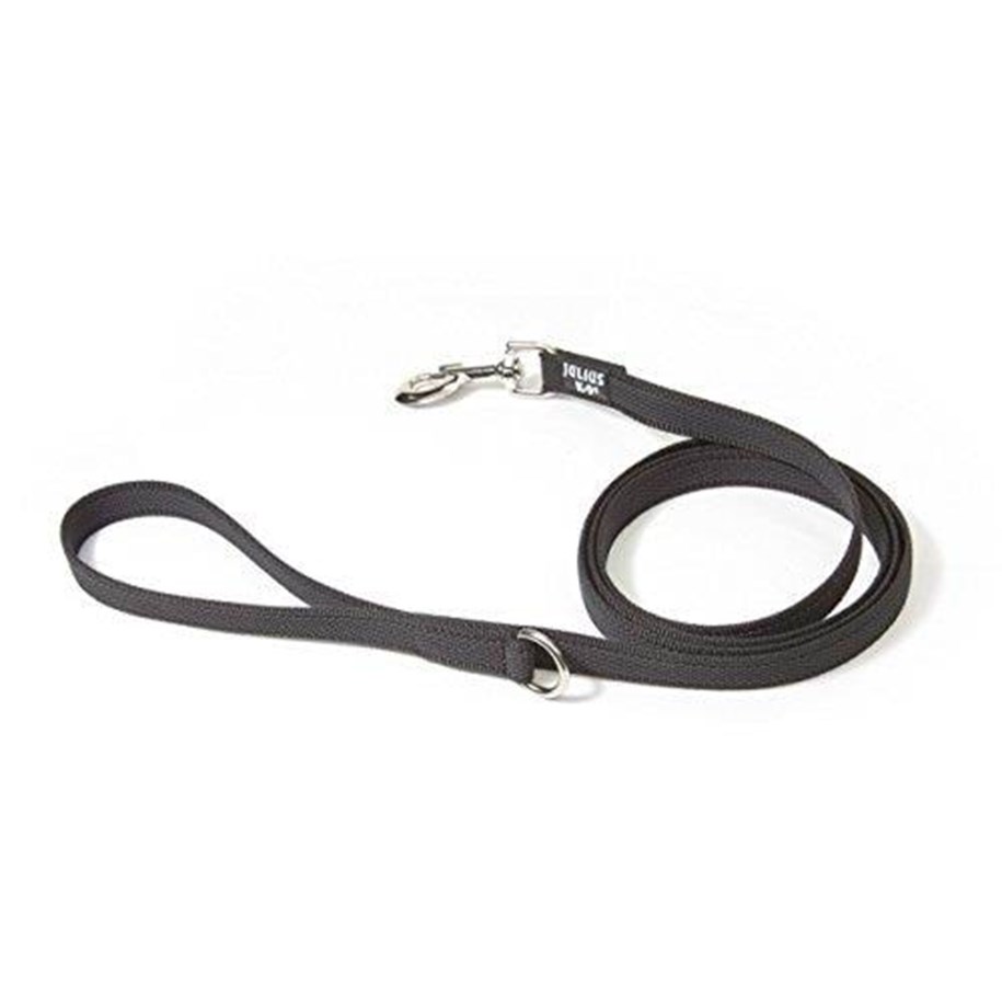 Hunde - Julius-K9 Super-grip leash black/grey 14mm/1.8m with handle - H664275