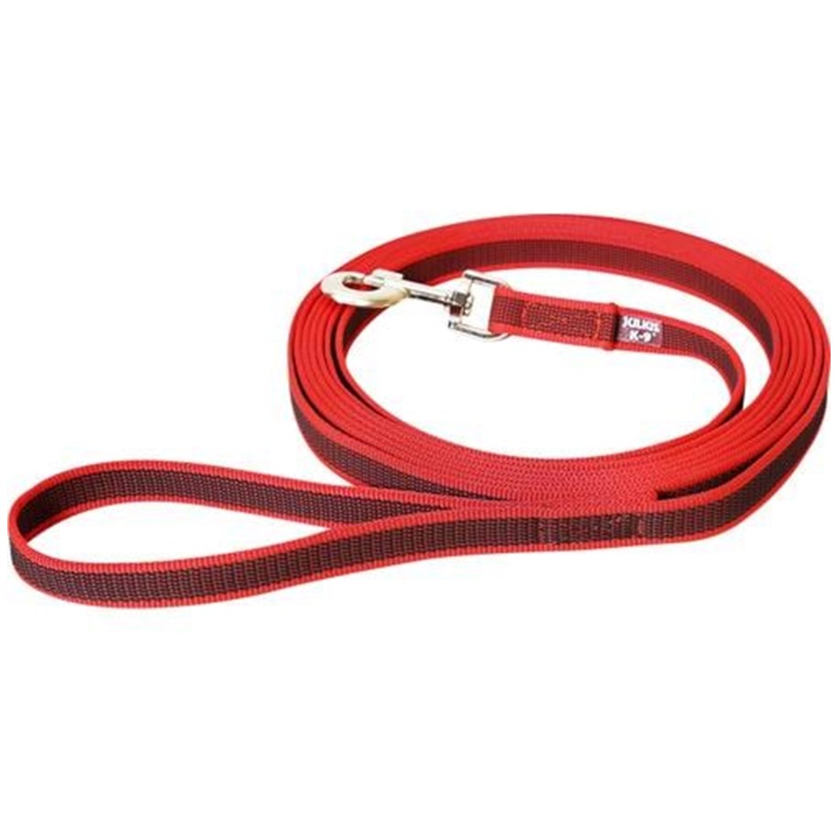 Hunde - Julius-K9 C&G - Super-grip leash red/grey 20mm/3.0m with handle - H661786