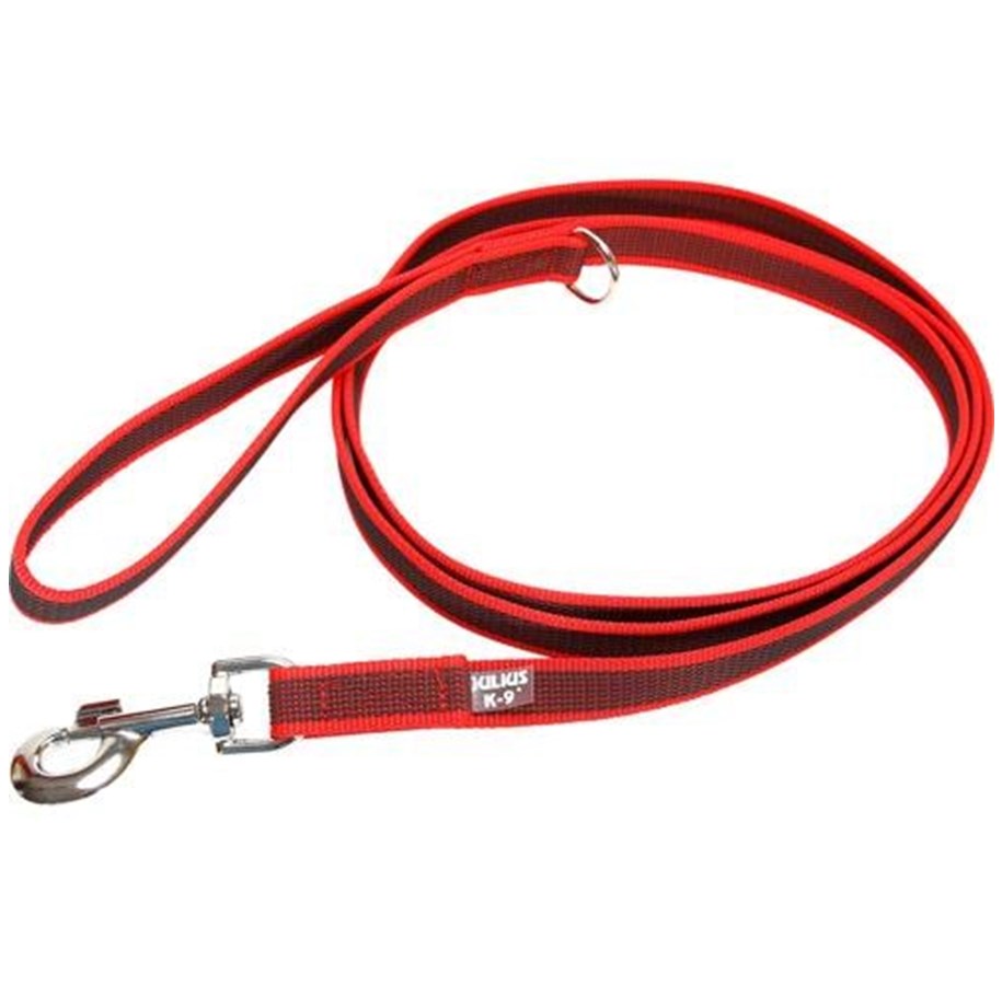 Hunde - Julius-K9 C&G - Super-grip leash red/grey 20mm/2.0m with handle - H661779