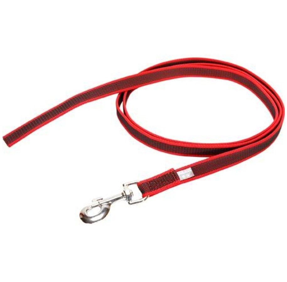 Hunde - Julius-K9 C&G - Super-grip leash red/grey 20mm/2.0m without handle - H661717