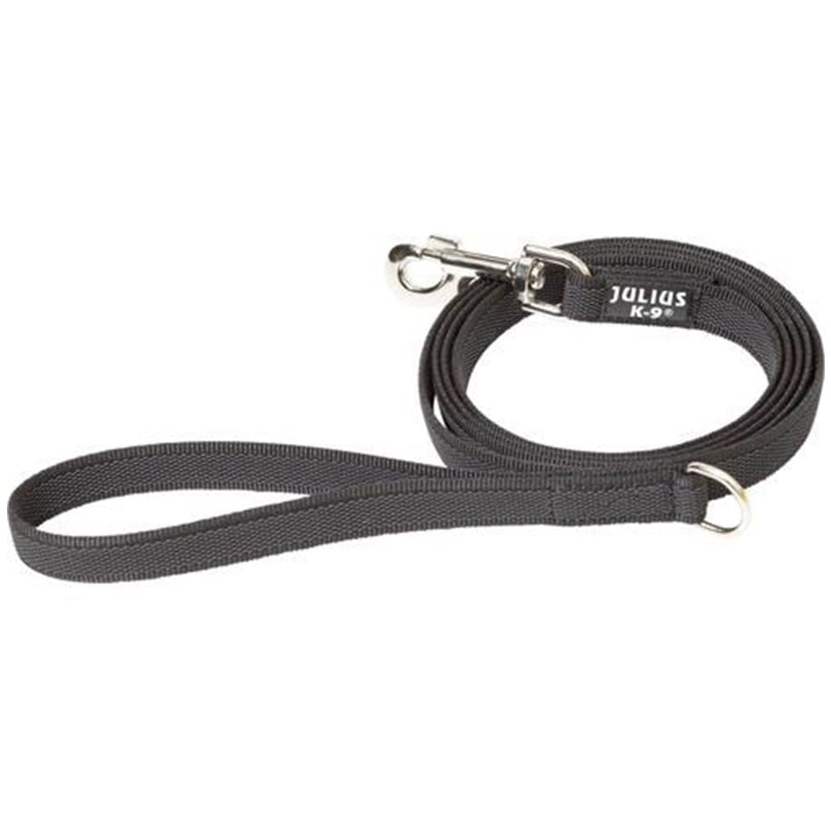 Hunde - Julius-K9 Super-grip leash black/grey 20mm/1.8m with handle - H655938