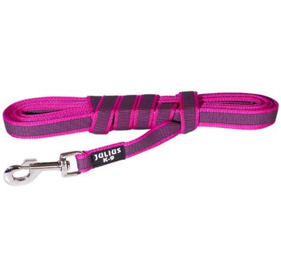 Hunde - Julius-K9 C&G - Super-grip leash rosa/grey 20mm/3.0m without handle - H650131