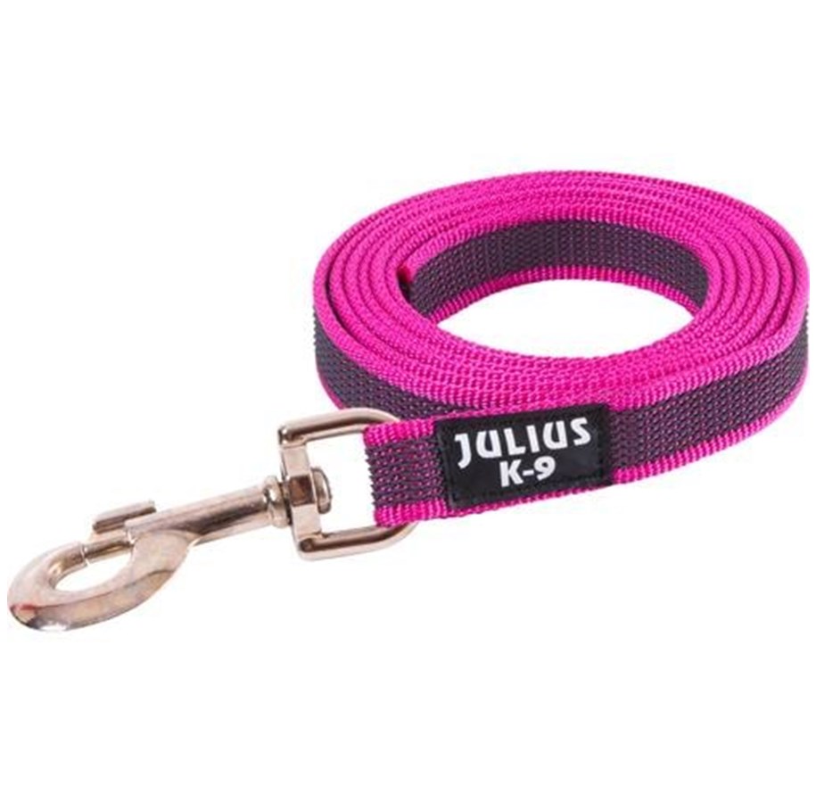 Hunde - Julius-K9 C&G - Super-grip leash rosa/grey 20mm/2.0m without handle - H650124