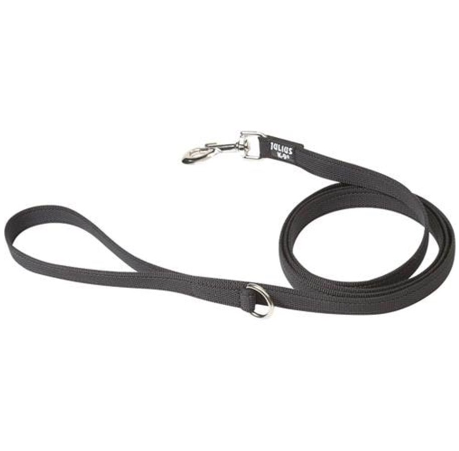 Hunde - Julius-K9 Super-grip leash black/grey 14mm/2m with handle - H614584