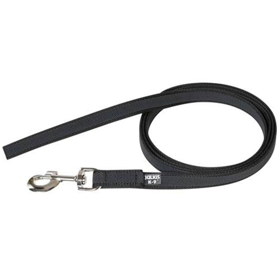 Hunde - Julius-K9 C&G - Super-grip leash black/grey 14mm/2m without handle - H601683