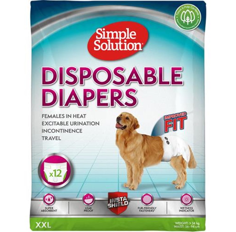 Hunde - Simple Solution Disposable Diapers Female 2XL (12-Pack) - H05863