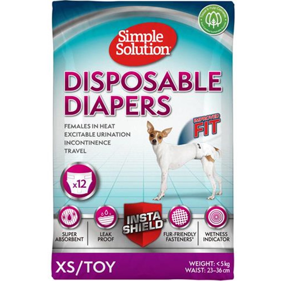 Hunde - Simple Solution Disposable Diapers Female XS/Toy (12-Pack) - H05825