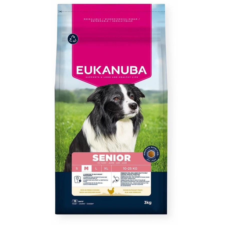 Hunde - Eukanuba Caring Senior Medium Breed Chicken 15 kg - EH631500