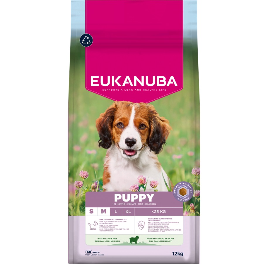 Hunde - Eukanuba Puppy Small/Medium Lamb & Rice 12 kg - EH201200