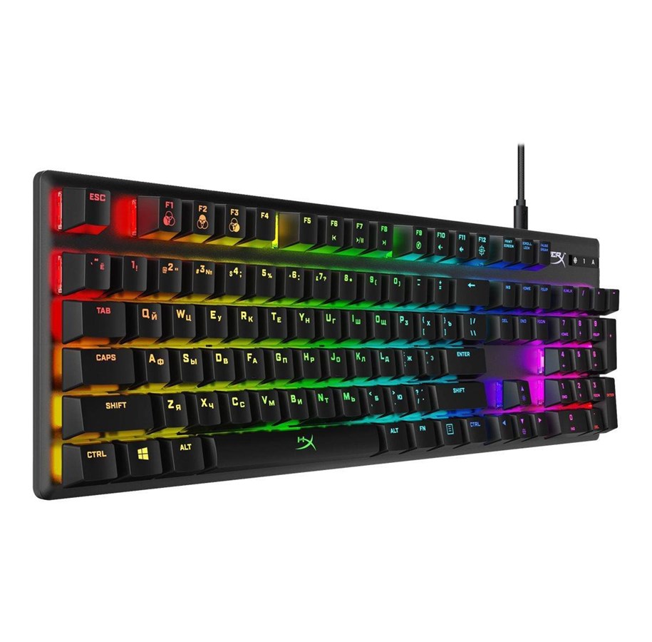 Tastaturen - HyperX Alloy Origins - Red - DE - Gaming Tastatur - Deutsch - Schwarz - 4P4F6AD#ABD
