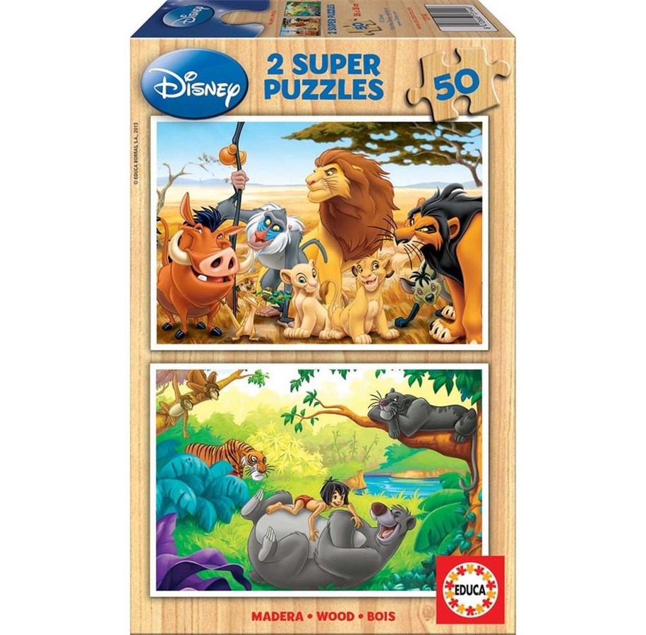 Puzzle - Educa Animal Friends 2x50 Holz - 80-13144