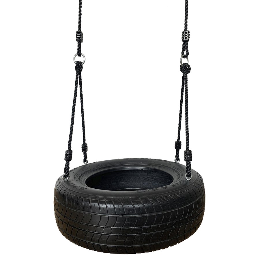 Spiele im Freien - Nordic Play Tyre swing with black ropes Active - 805-418
