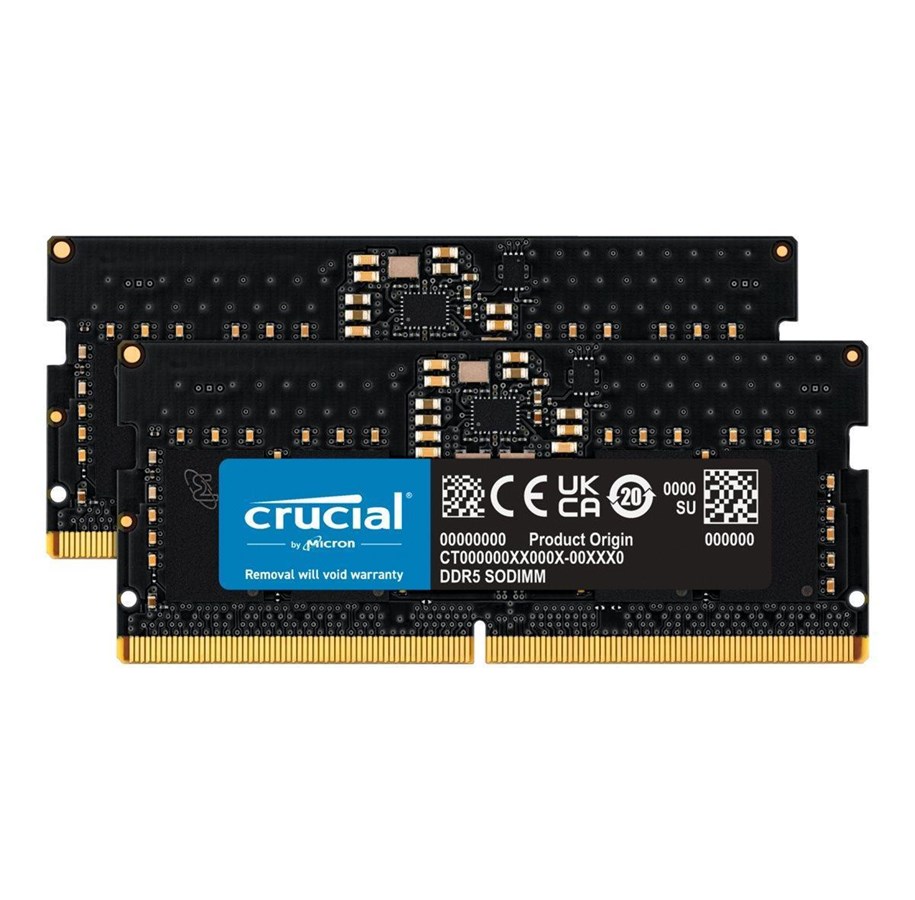 Arbeitsspeicher (RAM) - Crucial SODIMM DDR5-4800 - 16GB - CL40 - Dual Channel (2 pcs) - Schwarz - CT2K8G48C40S5