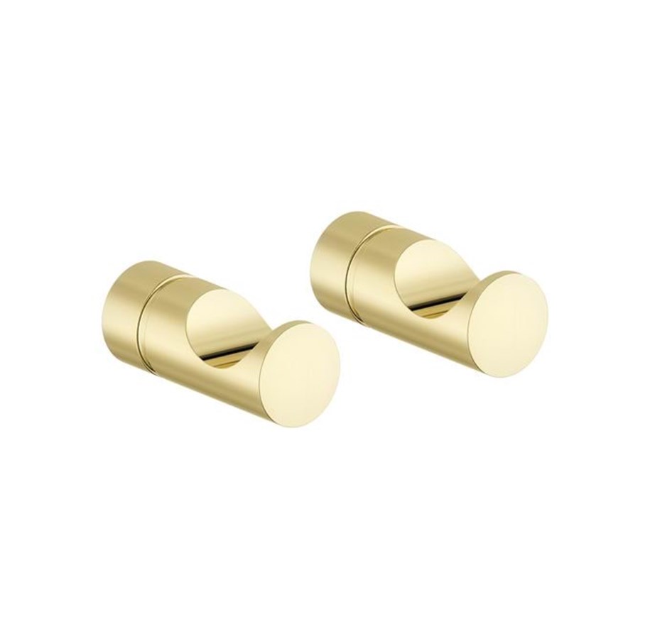 Badezimmerzubehör - Damixa Towel hook (2 pcs) polished brass - 483067700