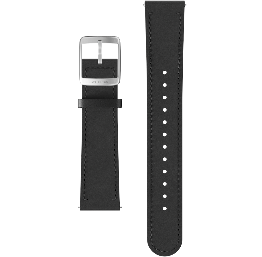 Smartwatches, Pulsuhren, Sportuhren & Schrittzähler - Withings Wristband Black leather 40mm - Leather Wristband-Black-20 mm
