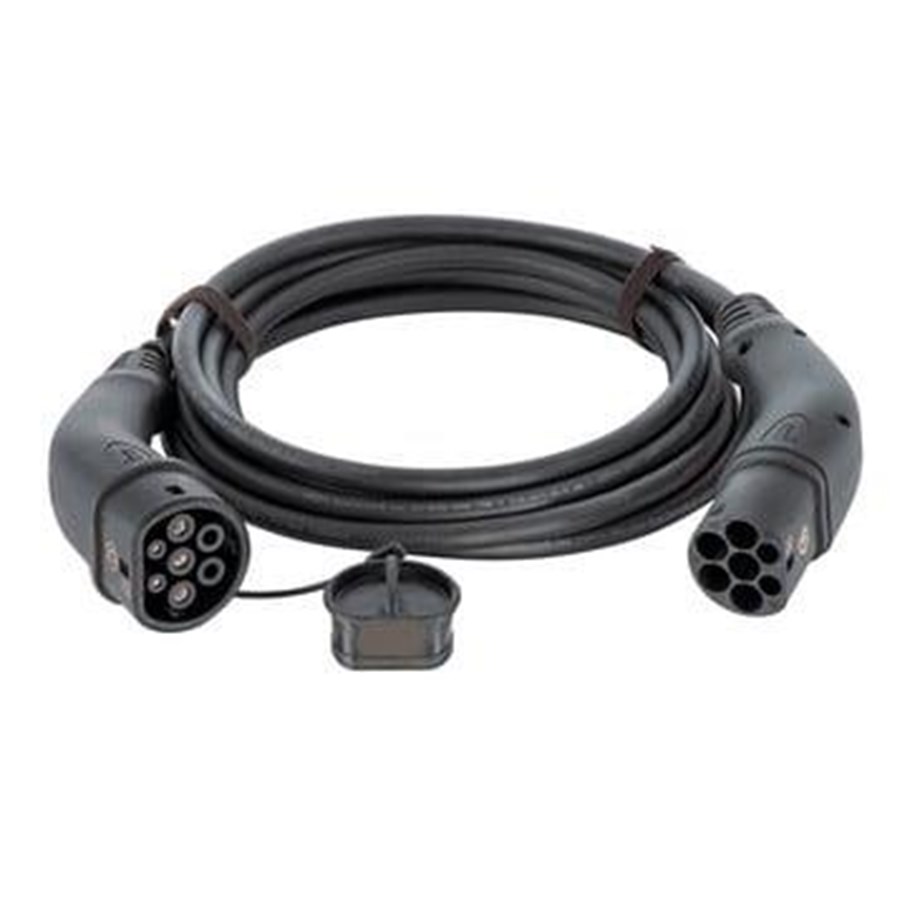 Aufladen von Elektroautos - Harting Charging Cable 2 x Type 2, 16A, 11kW, 3 phase, 5 m, black - 08914090105A0