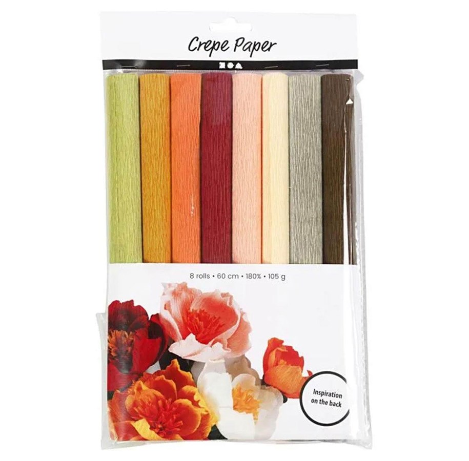 Papier, Fotopapier und Etiketten - Creativ Company Crepe Paper Pastel Colors 8 Sheets - 209002