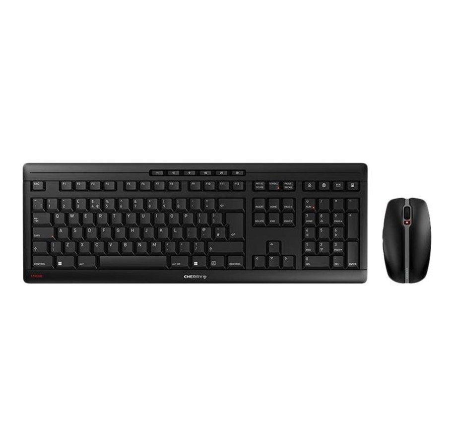 Tastaturen - Cherry STREAM DESKTOP RECHARGE - Tastatur & Maus Set - Englisch (UK) - Schwarz - JD-8560GB-2