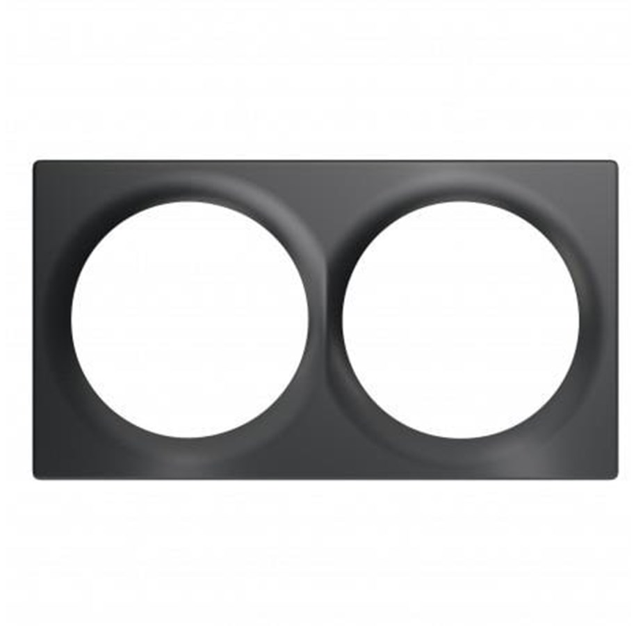 Smart-Home - Fibaro Walli Line Double Cover Plate Anthracite - FG-Wx-PP-0003-8