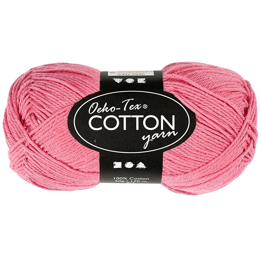 Garn & Zubehör - Creativ Company Cotton yarn Dark pink 50gr 170m - 431060