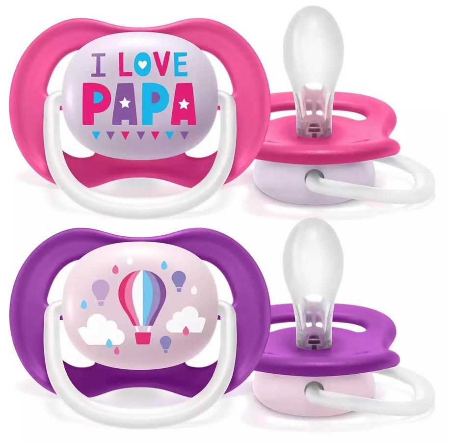 Babypflege - Philips Avent SCF080/04 Ultra Air Pacifier 2-pack assorted colors - SCF080/04
