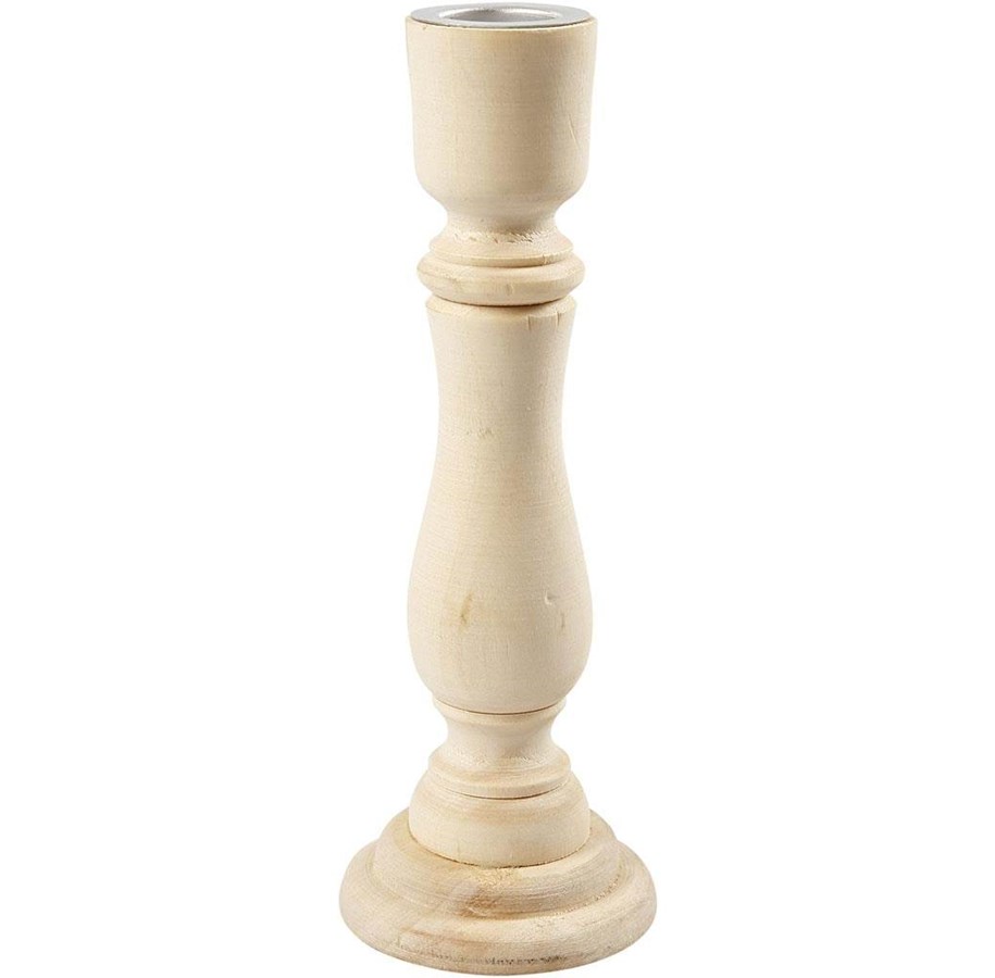 Kunst & Handwerk Ausstattung - Creativ Company Candlestick Wood 16.5cm - 57604