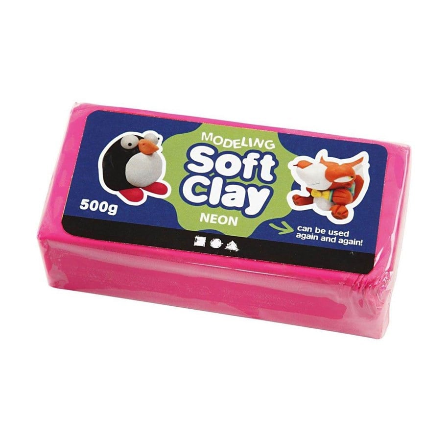 Hobby-Zubehör - Creativ Company Soft Clay - Neon Pink 500gr. - 78687