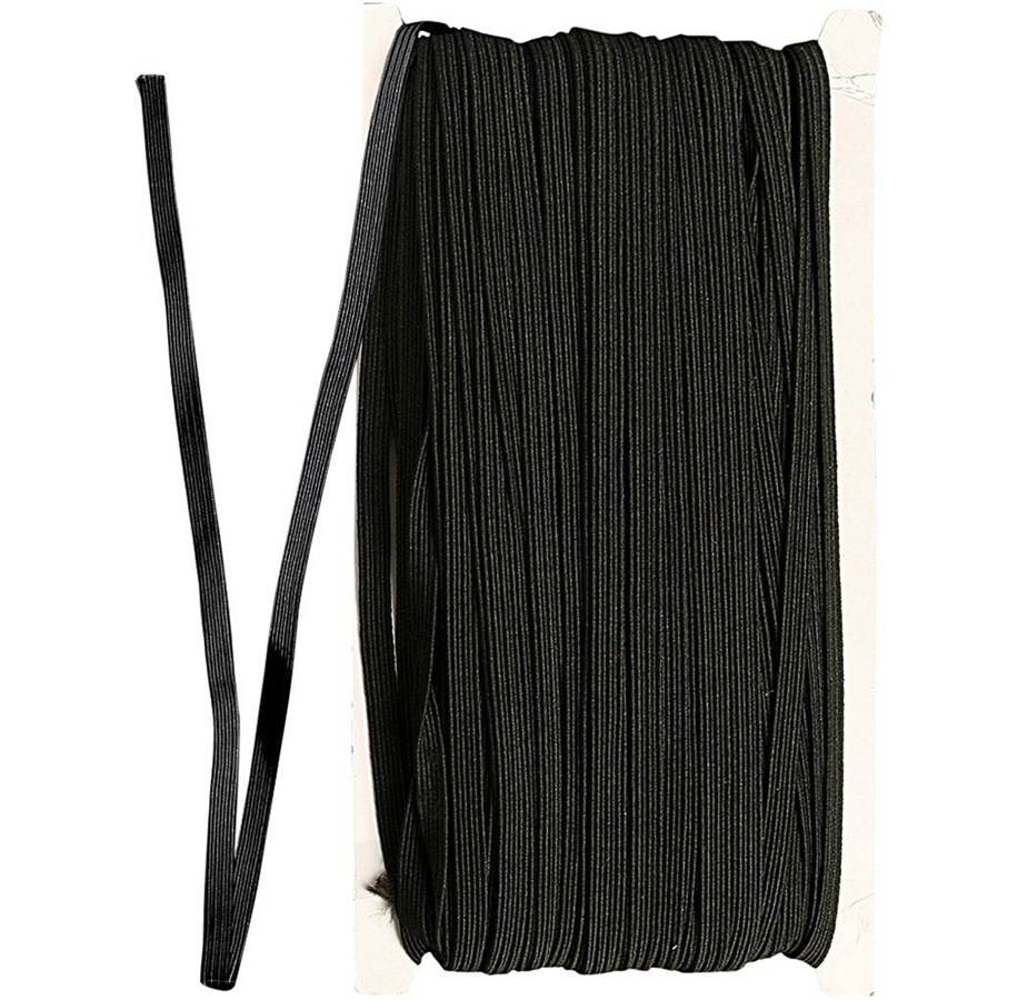 Kunst & Handwerk Ausstattung - Creativ Company Elastic Thickness 6mm Black 50m - 41040