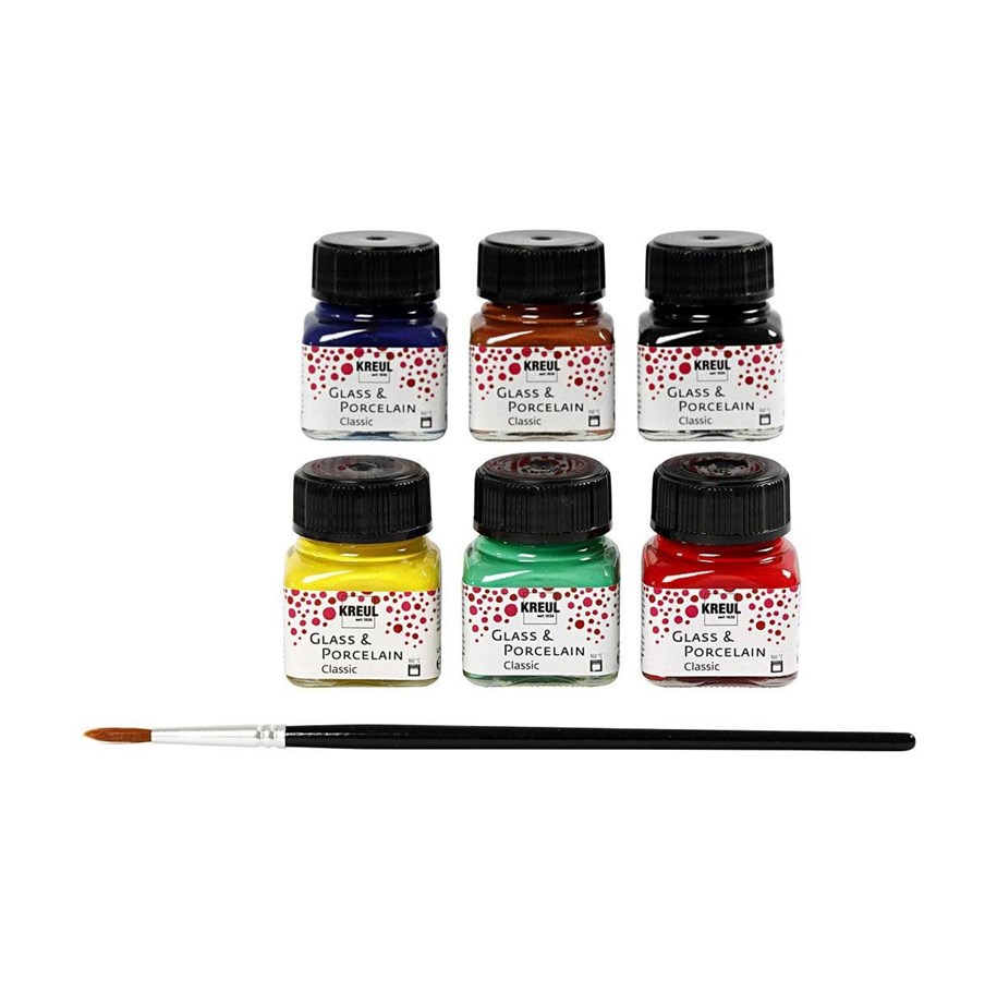 Kunst & Handwerk Ausstattung - Creativ Company Glass and Porcelain Paint 6. Colors - 31405