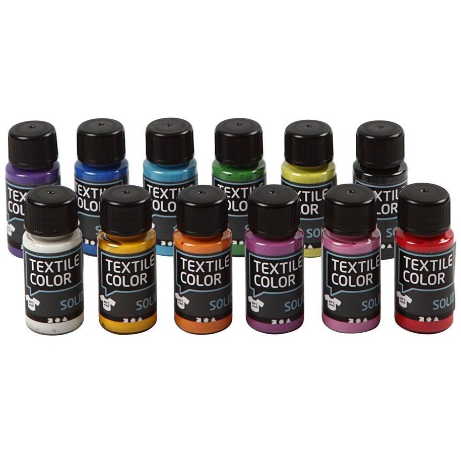 Hobby-Zubehör - Creativ Company Opaque textile paint - Set of 12 colors 50ml - 34199