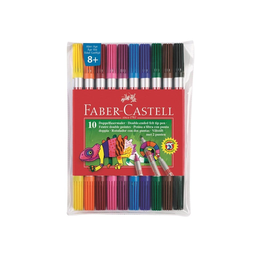 Utensilien zum Schreiben und Zeichnen - Faber-Castell Twin-tip fibre-tip pen (pack of 10) - 151110