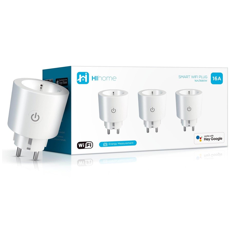 Smart-Home - HiHome WiFi Smart Plug 16A with Energy Montitoring - 3-Pack - WPP-16R3P