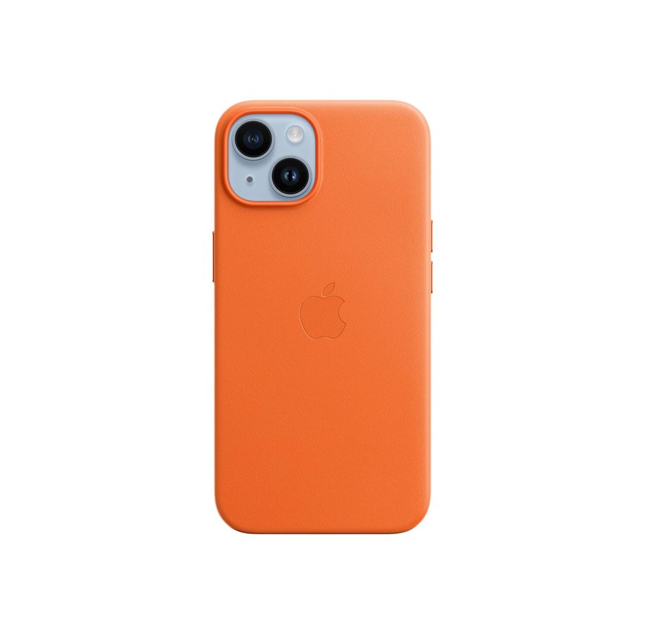 Handys - Cover & Cases - Apple iPhone 14 Leather Case with MagSafe - Orange - MPP83ZM/A