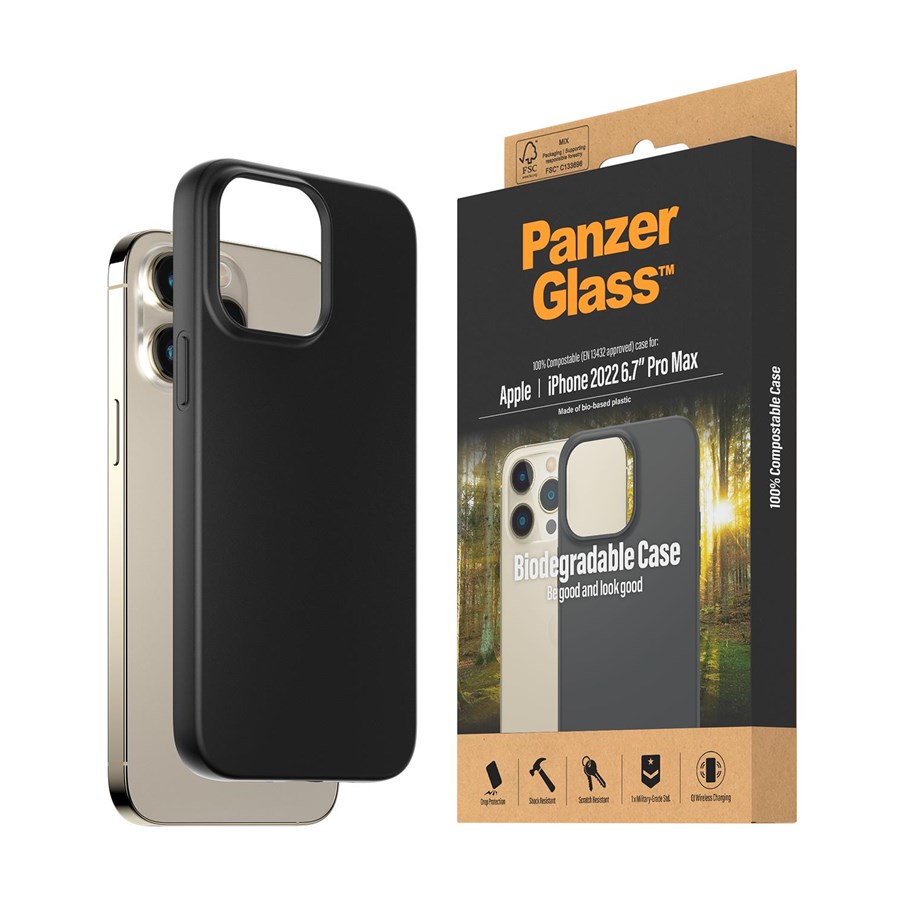 Handys - Cover & Cases - PanzerGlass Biodegradable Case Apple iPhone 14 Pro Max | Black - PANZER0420