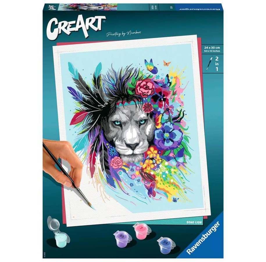 Kreativ-Spiele - Ravensburger CreArt Paint by Numbers - Boho Lion - 11220224