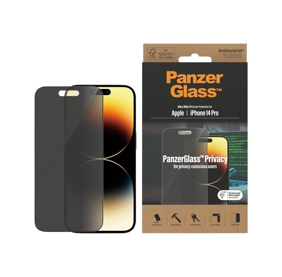 Handys - Schutzfolie - PanzerGlass Privacy Screen Protector Apple iPhone 14 Pro | Ultra-Wide Fit - PANZERP2772