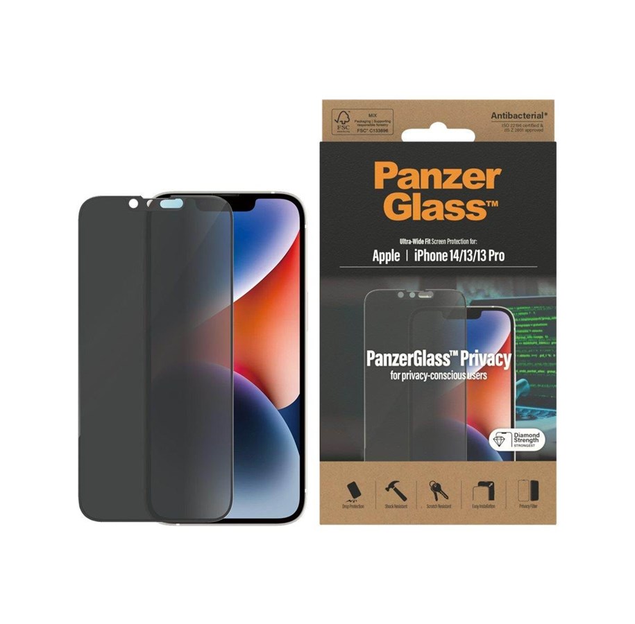 Handys - Schutzfolie - PanzerGlass Privacy Screen Protector Apple iPhone 14 | 13 | 13 Pro | Ultra-Wide Fit - PANZERP2771