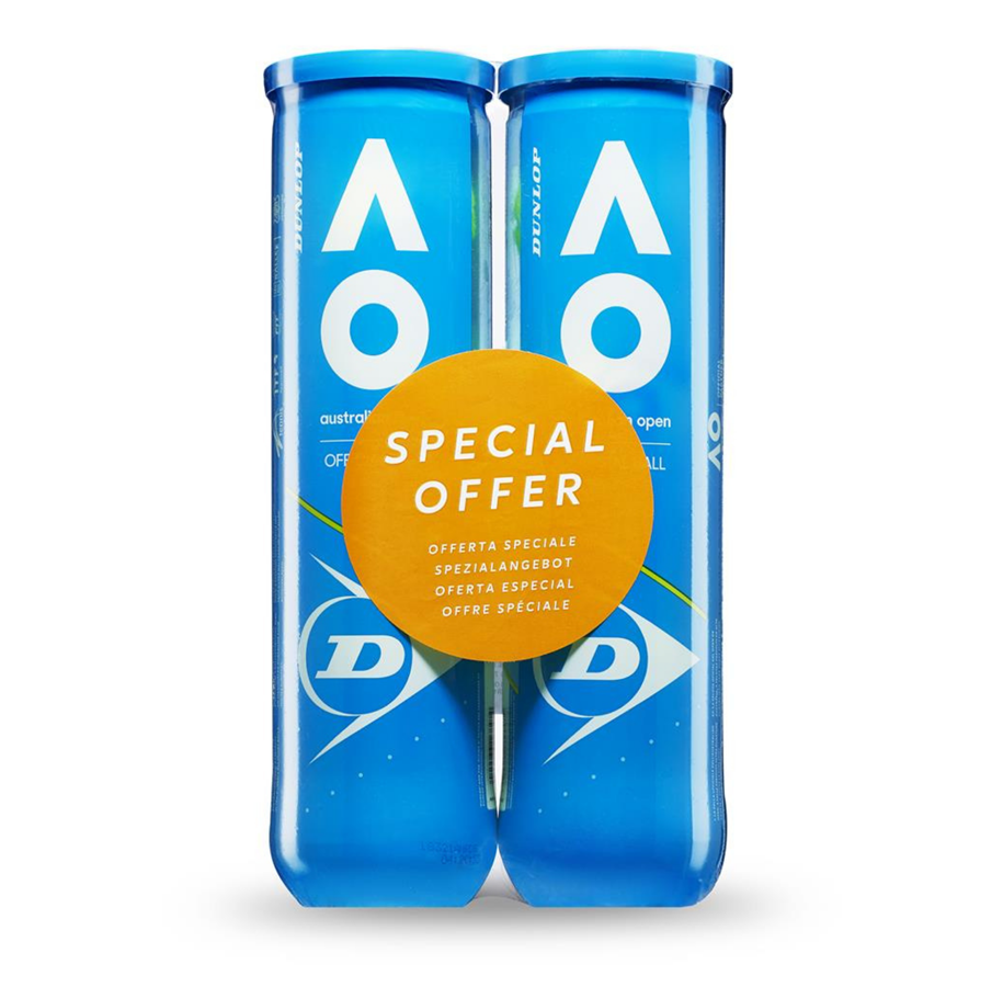 Sport & Fitness - Dunlop Australian Open - 2 x 4-pack Tennis Balls - DU601356IONE SIZE