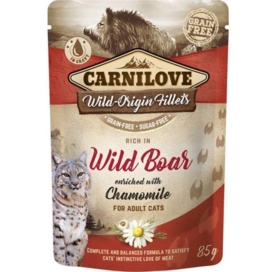 Katzen - Carnilove cat pouch rich in Wild Boar enrich.w/Cha - CK2400085