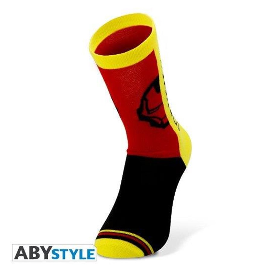 Merchandise - ABYstyle - Marvel Iron Man Socks (Yellow/Red) - Socken - 3665361034407