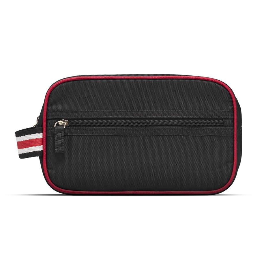 Sonstige Körperpflege - Studio Toiletry bag in black nylon with smart red edge. - 10125