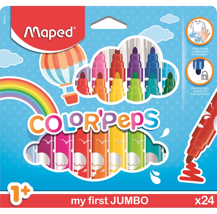 Utensilien zum Schreiben und Zeichnen - Maped Color'Peps My First Jumbo Felt-pens x24 - 846222