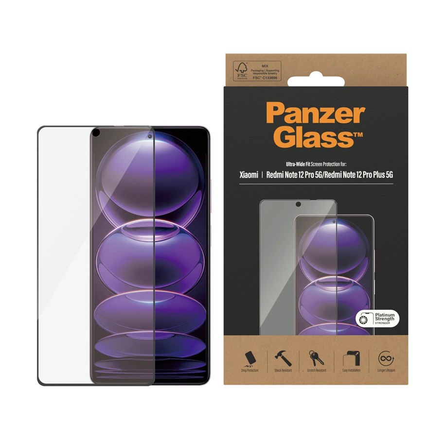 Handys - Schutzfolie - PanzerGlass Screen Protector Xiaomi Redmi Note 12 Pro | 12 Pro Plus | Poco X5 Pro | Ultra-Wide Fit - PANZER8054
