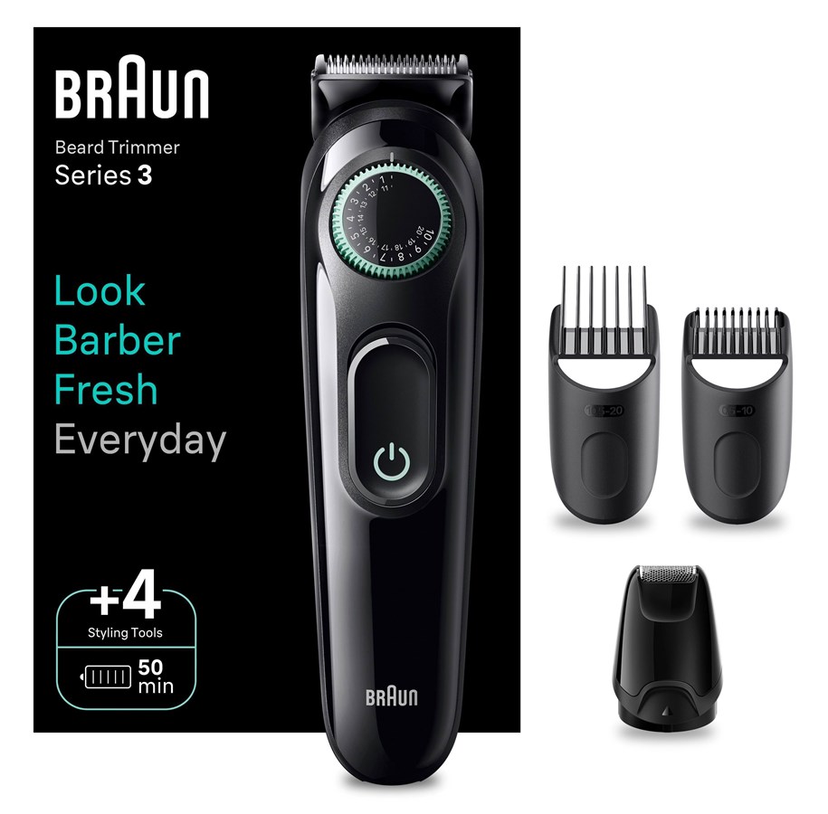 Haarschneidegeräte - Braun Barttrimmer Styler BT3421 Black / Vibrant Green - 4210201447917