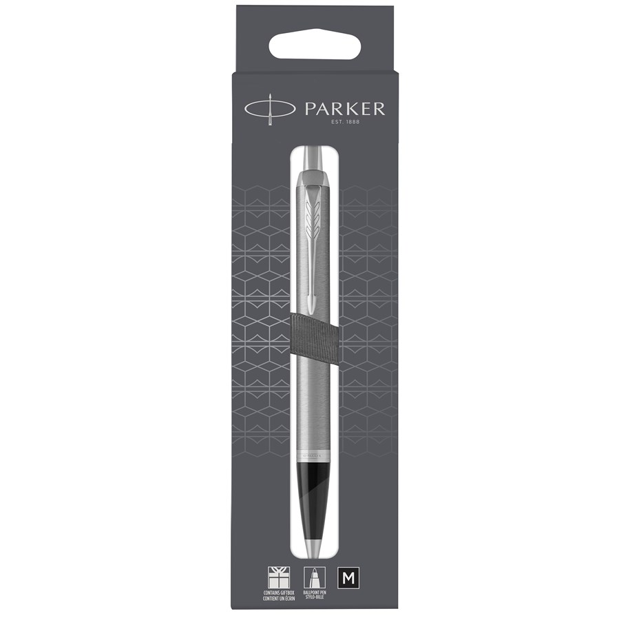 Utensilien zum Schreiben und Zeichnen - Parker IM Kugelschreiber | Edelstahl mit Chrom-Zierteilen | mittlere Spitze mit blauer Tinte - 2150841
