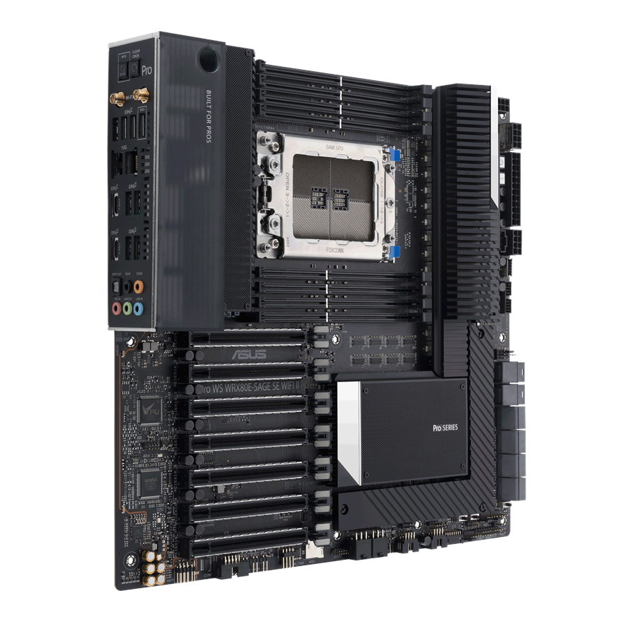 Mainboard - ASUS PRO WS WRX80E-SAGE SE WIFI II Mainboard - AMD WRX80 - AMD sWRX8 - DDR4 RAM - Extended ATX - 90MB1E60-M0EAY0