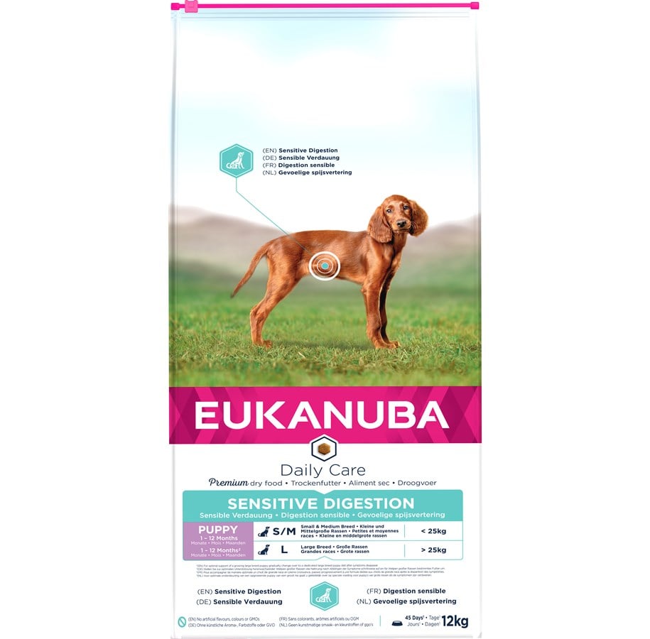 Hunde - Eukanuba Daily Care Sensitive Digestion Puppy All Breed 12kg - EH691200